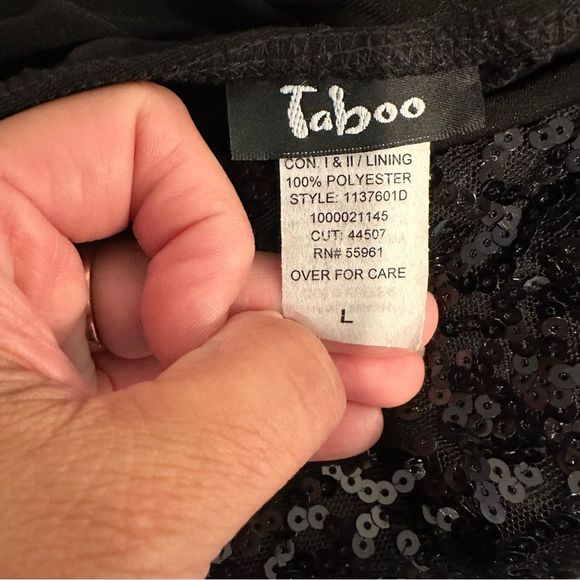 Taboo Y2K Sequined One Shoulder Mini Dress Size L - Picture 12 of 12